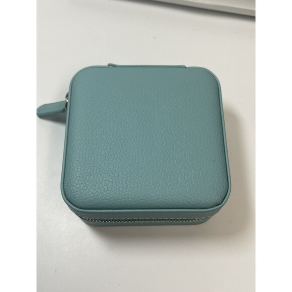 Vlando Mini Travel Portable Zip Jewlery Case In Mint Green New - Picture 8 of 9